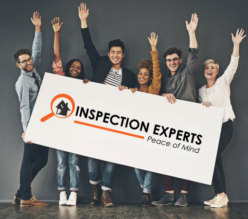 Team holding Inspection Experts sign
